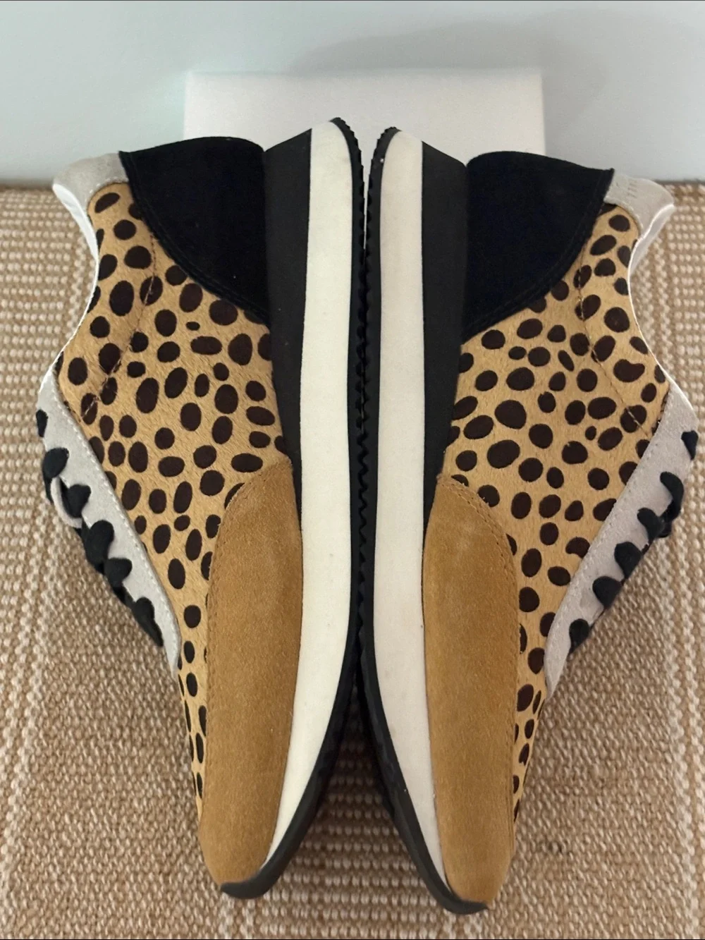 Women’s Loeffler Randall Rio Leopard Print Sneakers, Calf Hair Panels & Suede